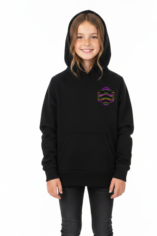 Sudadera Capucha Étnica Morada Niño